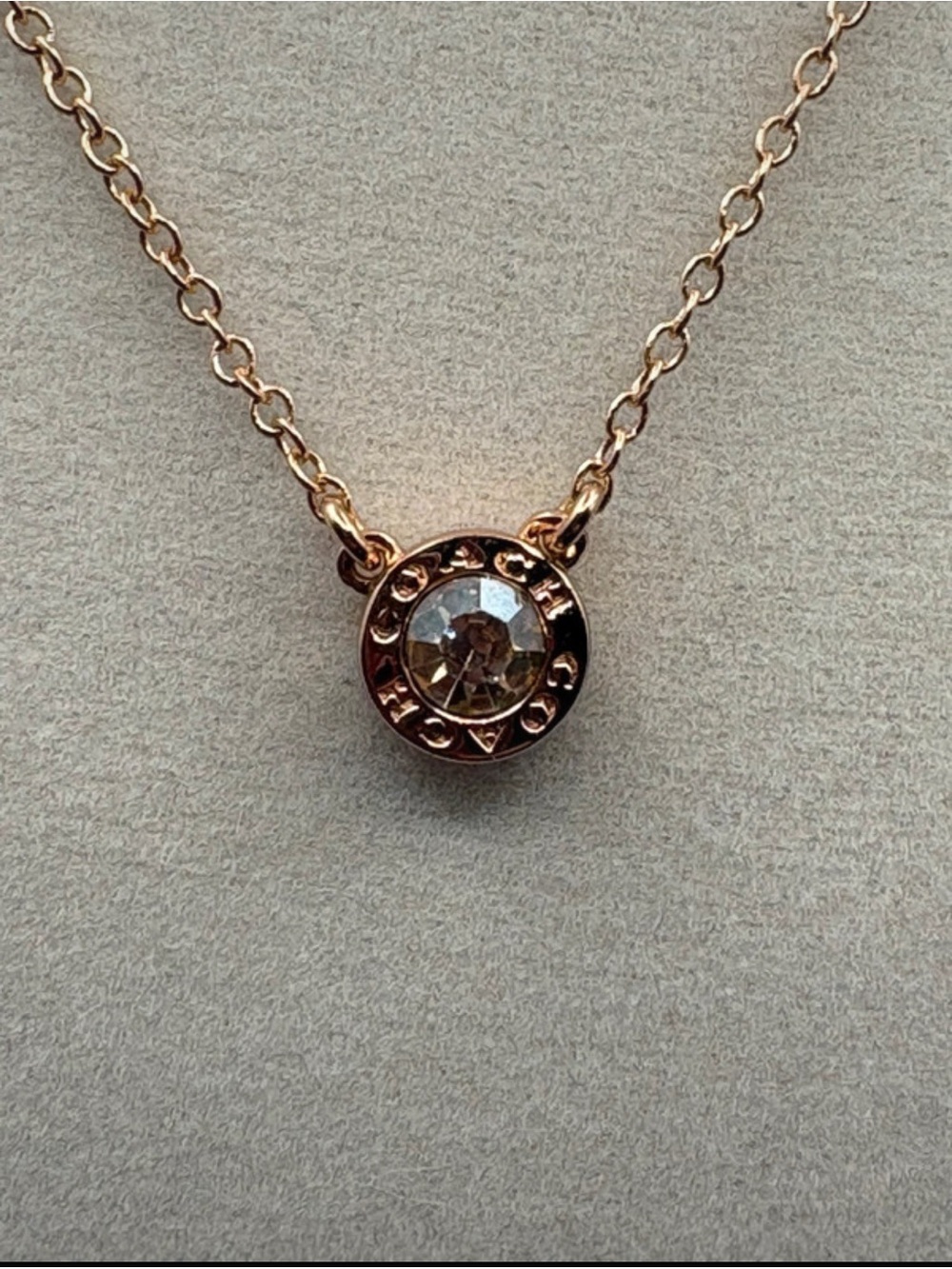 Sparkling Rose Gold Crystal Circle Pendant Necklace
